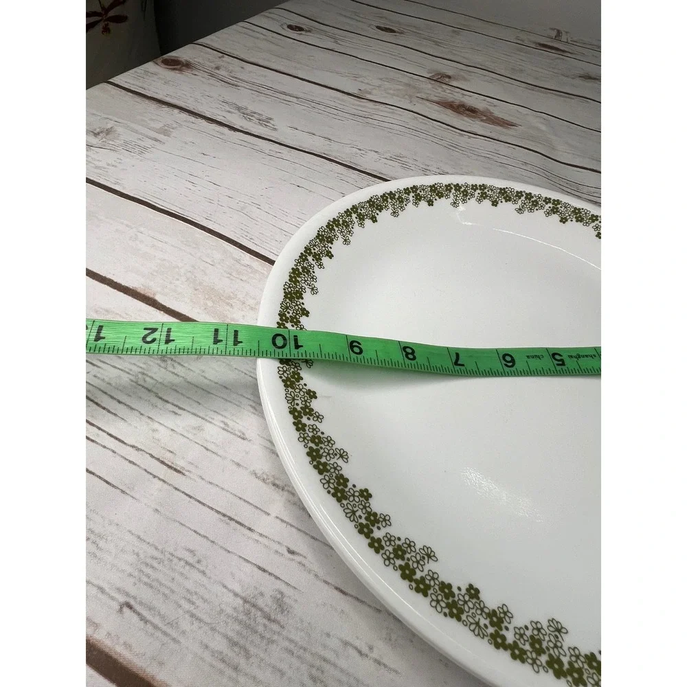 VTG Corelle Dinner Plates Spring Blossom Green Crazy Daisy 10.25